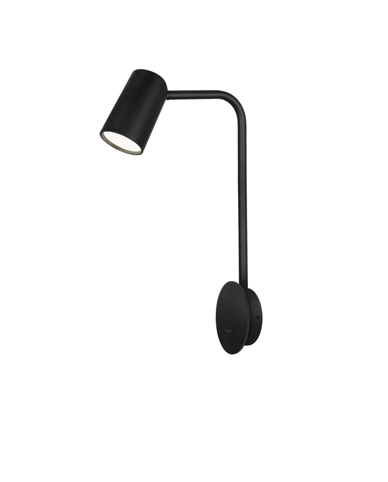 SAL NEGRO * APLIQUE LED GU10 CON INTERRUPTOR NEGRO